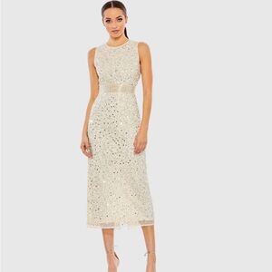 NWT Mac Duggal Ivory dress sz 8